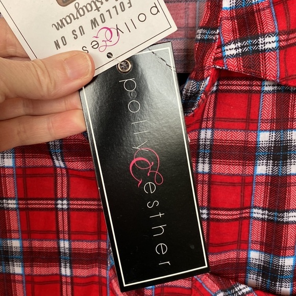 Polly & Ester Red Plaid Long Sleeve Shirt - Picture 3 of 5